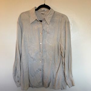 Gabriella benelli 💯 % silk button front blouse 14